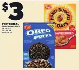 Loblaws Post cereal selected varieties offer