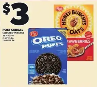 Loblaws Post cereal selected varieties offer