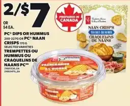 Independent Grocer PC dips or hummus crisps offer