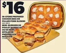 Independent Grocer In-store prepared chicken bbq or pulled pork sliders offer