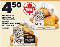 Independent Grocer Ace artisan style rolls offer