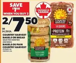 Independent Grocer Country Harvest bagels or bread offer