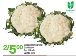 Highland Farms Ontario Homegrown Cauliflower offer