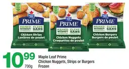 Highland Farms Maple Leaf Prime Chicken Nuggets, Strips or Burgers offer