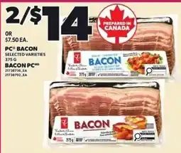 Independent Grocer PC bacon selected varieties offer