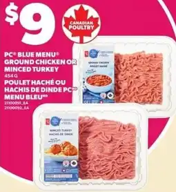 Independent Grocer PC Blue Menu ground chicken or minced turkey offer