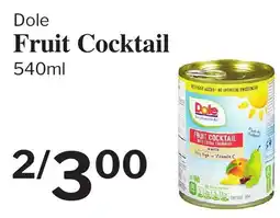 Village Food Markets Dole fruit cocktail offer