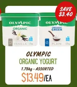 Quality Greens Olympic organic yogurt offer