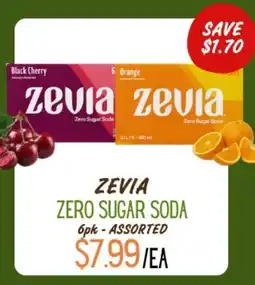 Quality Greens Zevia zero sugar soda offer