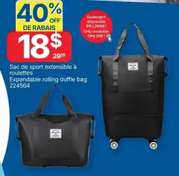Rossy Expandable rolling duffle bag offer