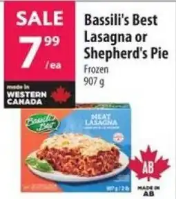 Co-op Bassili's Best Lasagna or Shepherd's Pie offer
