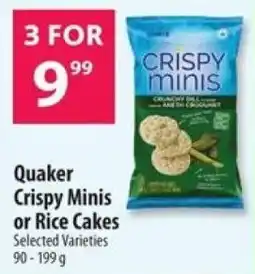 Co-op Quaker Crispy Minis or Rice Cakes offer