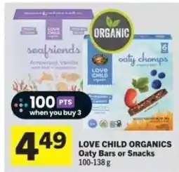 Co-op Love Child Organics Oaty Bars or Snacks offer