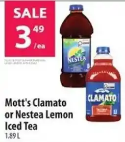 Co-op Mott's Clamato or Nestea Lemon Iced Tea offer