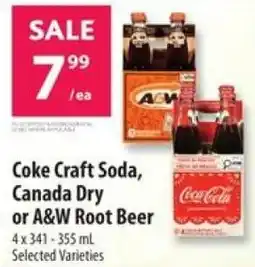 Co-op Coke Craft Soda, Canada Dry or A&W Root Beer offer