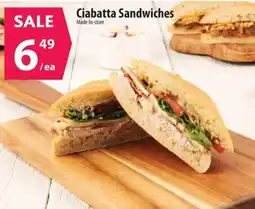 Co-op Ciabatta Sandwiches offer