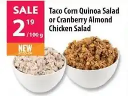 Co-op Taco Corn Quinoa Salad or Cranberry Almond Chicken Salad offer