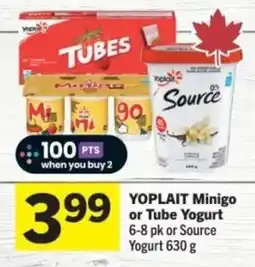 Co-op Yoplait Minigo or Tube Yogurt offer
