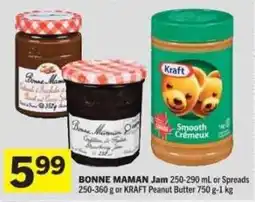 Co-op Bonne Maman Jam or Spreads or Kraft Peanut Butter offer