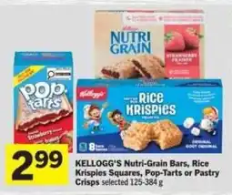Co-op kellogg's nutri-grain bars, rice krispies squares, pop-tarts or pastry crisps selected offer