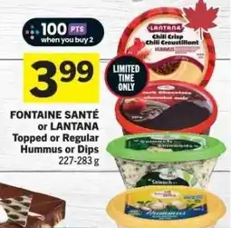 Co-op Fontaine Santé or Lantana Topped or Regular Hummus or Dips offer