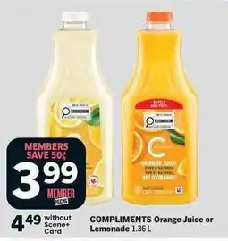 Co-op Compliments Orange Juice or Lemonade offer