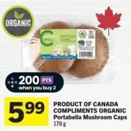 Co-op Compliments Organic Portabella Mushroom Caps offer