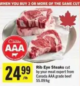 Co-op Canada AAA Rib Eye Steaks offer