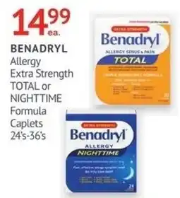 Guardian Pharmacy Benadryl Allergy Extra Strength TOTAL or NIGHTTIME Formula Caplets offer