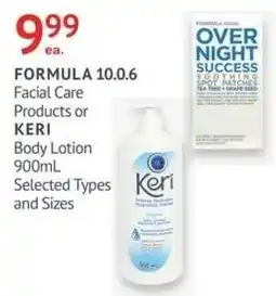 Guardian Pharmacy Formula 10.6 facial care products or keri body lotion offer