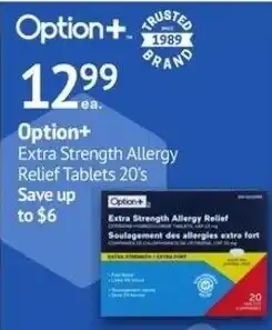 Guardian Pharmacy Option+ Extra Strength Allergy Relief Tablets 20's offer