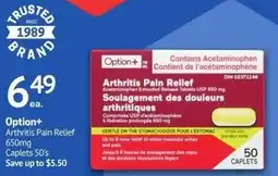 Guardian Pharmacy Option+ Arthritis Pain Relief offer