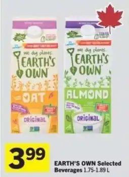 Co-op Earth's Own Selected Beverages offer