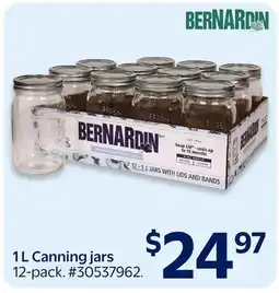 Walmart Bernardin 1L Canning jars offer