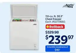 Walmart Arctic King 7.0-cu. ft. 30.3 Chest freezer offer