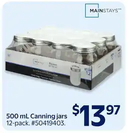 Walmart Mainstays 500 mL Canning jars offer