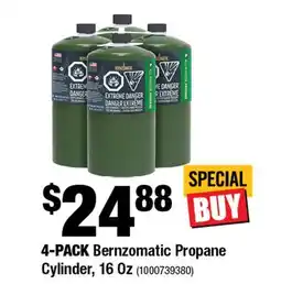 Home Depot 4-pack bernzomatic propane cylinder 16 Oz offer
