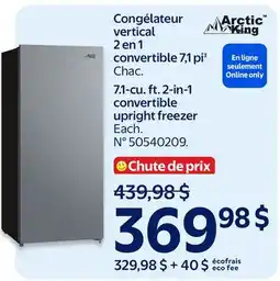 Walmart Arctic king 7.1-cu. ft. 2-in-1 convertible upright freezer offer