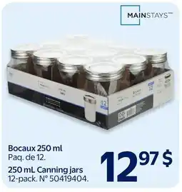 Walmart Mainstays 250mL Canning jars offer
