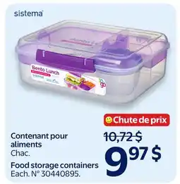 Walmart Sistema Food storage containers offer