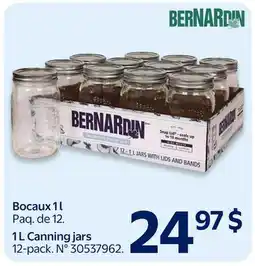 Walmart Bernardin 1 L Canning jars offer