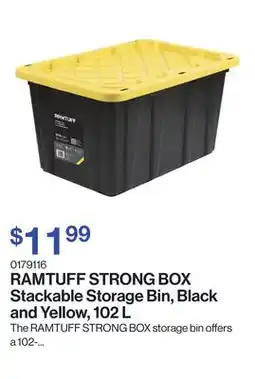 Patrick Morin STRONG BOX Stackable Storage Bin, Black and Yellow offer