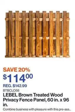 Patrick Morin Brown Treated Wood Privacy Fence Panel, 60 in. x 96 in offer