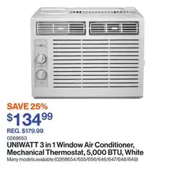 Patrick Morin 3 in 1 Window Air Conditioner, Mechanical Thermostat, 5,000 BTU, White offer