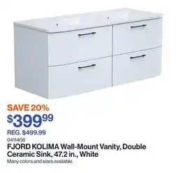 Patrick Morin KOLIMA Wall-Mount Vanity, Double Ceramic Sink, 47.2 in., White offer