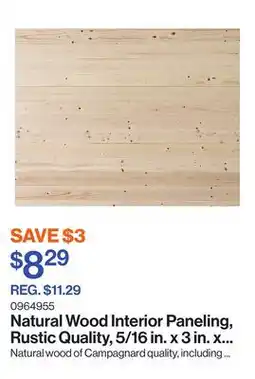 Patrick Morin Natural Wood Interior Paneling, Rustic Quality, 5/16 in. x 3 in. x 8 ft offer