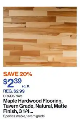 Patrick Morin Maple Hardwood Flooring, Tavern Grade, Natural, Matte Finish, 3 1/4 in offer