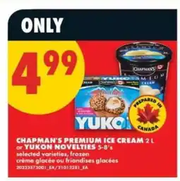 No Frills Chapman's Premium Ice Cream or Yukon Novelties offer
