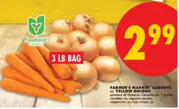 No Frills FARMER'S MARKET CARROTS or YELLOW ONIONS offer