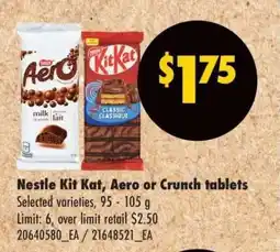 No Frills Nestle Kit Kat, Aero or Crunch tablets offer